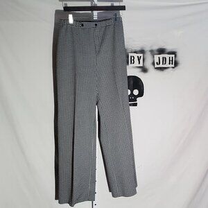 Jack Winter Vintage double knit polyester black and white houndstooth pants
